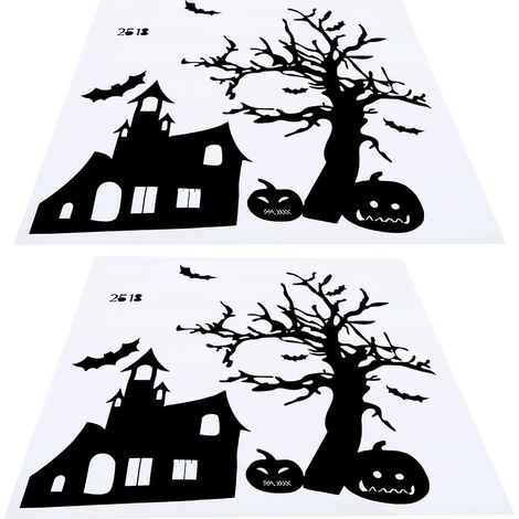 gruselige Halloween-Wandtattoos mit Kürbis und Fledermaus, abnehmbare Deko-Aufkleber fürs Schlafzimmer (1/5)