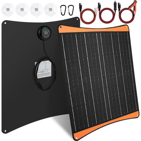 30W Chargeur Batterie Voiture Solaire 30W Panneau Solaire 12V, Chargeur Solaire Panneaux Solaires Portable, Maintien de Charge Batterie Voiture Allume-Cigare Pinces Crocodile pour Bateau Moto (1/5)