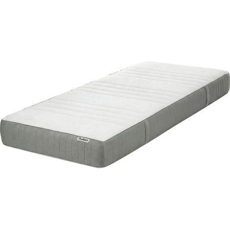 Colchón de espuma viscoelástica duro con funda extraíble de poliéster blanco y gris 80 x 200 cm Fancy