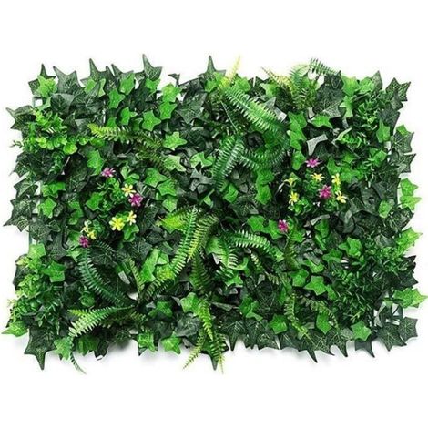 Mur végétal stabilisé - - 40x60 cm - Décoration murale - Plante verte artificielle - Simulation d'herbe (1/3)