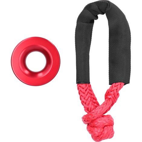 Rettungsring aus Aluminium mit weichem Synthetikseil für ATV, UTV, SUV, LKW, rot (1/5)