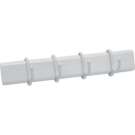 Appenditutto Adesivo Mini Alluminio Ganci Posti 5 Bianco 25 cm 5 Pezzi
