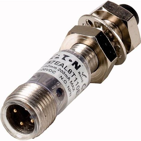 Détecteur de proximité inductif 1 O Sn 2mm 3L 10-30VDC PNP M8mm M12 EATON E57EBL8T111ED
