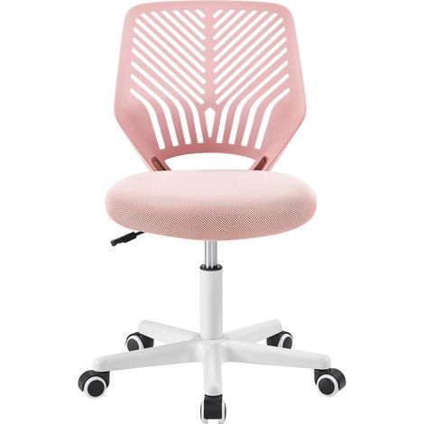 Homevive Silla de Oficina de Malla sin Reposabrazos Silla Giratoria de Ordenador con Altura Ajustable Rosa (1/5)
