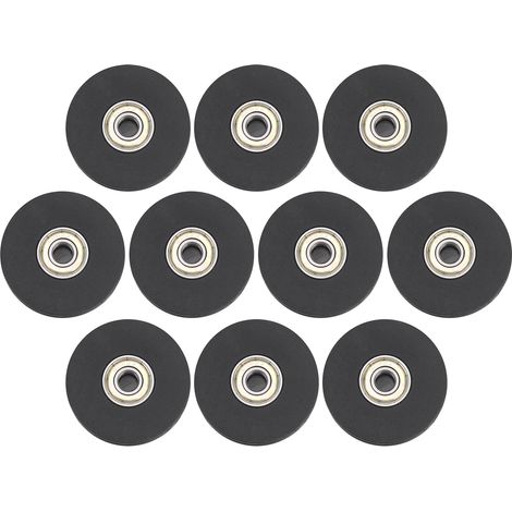 Lot de 10 poulies de 50 mm en nylon pour musculation et entraînement à domicile.