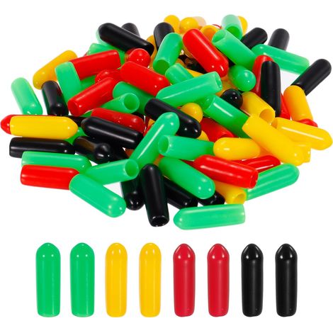 100pcs 4mm Caoutchouc Fin Capuchons Housse Assortiment (1/5)