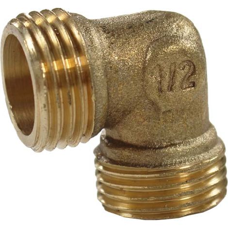 Watts – Coude laiton égal sans épaulement mâle 1/2" – Filetage 15x21 – Norme A.C.S. NF EN 12164 – Pour installations sanitaires (1/4)