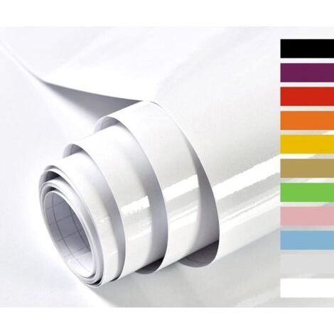 Papier Adhesif pour Meuble Blanc Paillettes 60cmX5m Cuisine Armoires Bureau Stickers Meuble Vinyle Decoratif Autocollants Meuble Film (1/5)