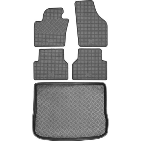 Ensemble de tapis de sol en caoutchouc pour Volkswagen Tiguan I SUV (2007-2013) + tapis de coffre