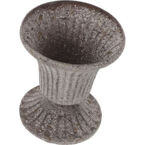 Vase funéraire en fer - Pot de fleurs de cimetière - 9,5 x 8,5 x 8,5 cm - Pour fleurs fraîches et artificielles - Pour cimetière, tombe, jardin et décoration commémorative (1/5)