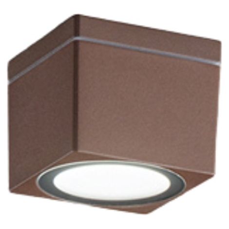 Plafoniera Esterno Minimal Up Alluminio Corten 1 Luce Gx53 Ip65