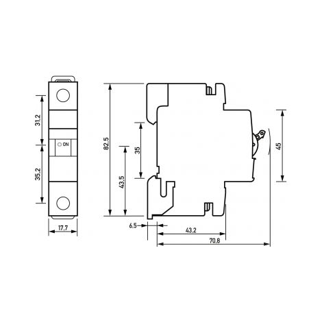 Disjoncteur unipolaire 25A – Courbe B – 1 module – 230V – 9916025 – Doepke