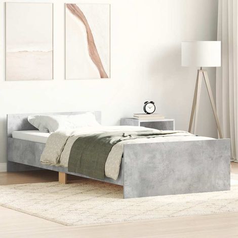 Bettgestell Betongrau 90x200 cm Holzwerkstoff
