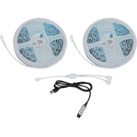 Bande LED RGB 5V avec bouton de contrôle, alimentation USB, changement de couleur, idéale pour une chambre, 30 m / 98,4 pi (1/5)