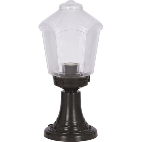 Aplique de suelo faro para exterior, abs , negro, 20x20x45, casquillo E 27 Max 60 W