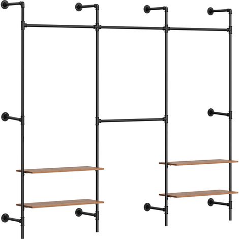 SoBuy Freestanding Coat Rack with 6 Shelves Black 265x48x220cm Modern KLS19-SCH (1/5)