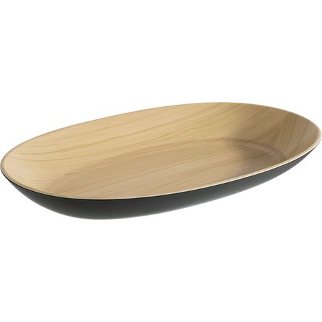 Bol 33,5 x 21 cm Hauteur : 4 cm Intérieur : aspect bois Extérieur : noir 1,2 l (1/5)