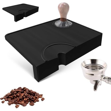 Tapis De Tamper À Café En Silicone Avec Protection Des Bords, Tapis Barista Avec Encoche, Accessoire Pour Le Porte-Filtre, Pour La Préparation À Expresso (1/5)