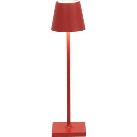 Lampe de Table Rechargeable et Sans Fil avec Contrôle Tactile, Convient pour le Salon et l'Extérieur, Dimmer 3000 6000 K, Hauteur 38cm, Couleur Rouge (1/5)