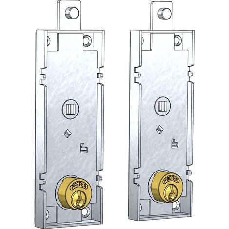 PREFER - Coppia di Serrature per Basculante/Garage con Cilindro Tondo in Ottone - Chiusura Sicura con 3 Chiavi Incluse (1/2)