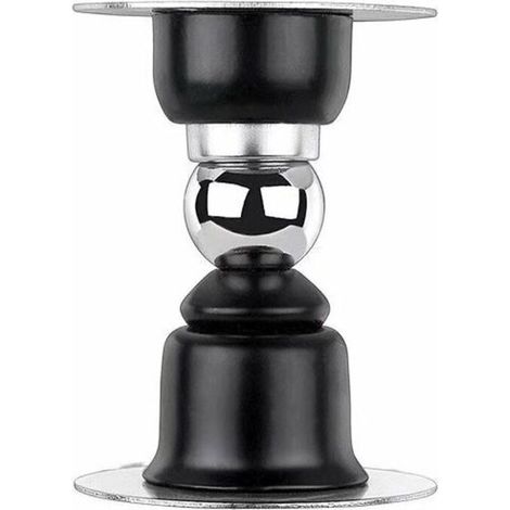 2 PCS Arrêt de Porte Magnétique, Butoir de Porte en Acier Inoxydable avec Ruban Adhésif Double Face 3M ou Vis - Inutile de Forage / forage Double usage（Noir）
