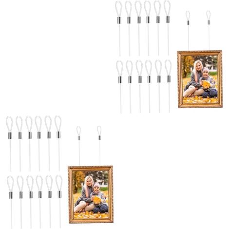 Lot de 24 cordons suspension pour tableaux, corde en nylon fil à (1/5)