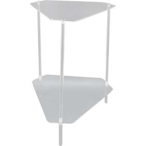 Table d'appoint d'angle à 2 niveaux en acrylique, petite table d'angle pour salon, chambre ou balcon, montage facile (1/5)