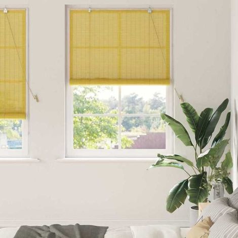 42006871 Store enrouleur avec des rideaux Jaune 110 x 220 cm Bambou (1/5)