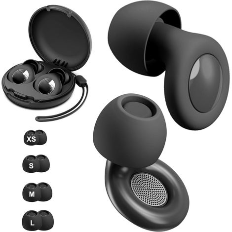 Bouchons d'Oreilles Anti Bruit 30dB Réutilisables en Silicone - Protection Auditive Pour Dormir, Concerts, Voyages - XS/S/M/L (1/5)