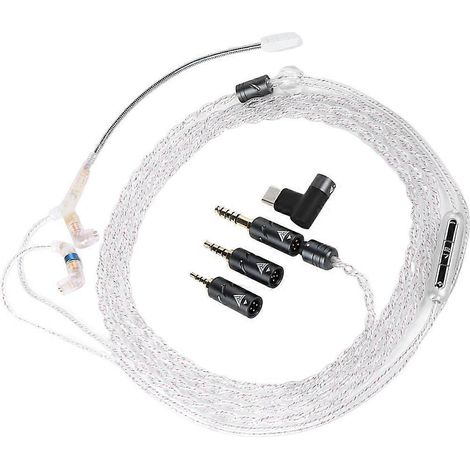 Câble pour casque audio avec fil plaqué argent amélioré, 3,5 mm/2,5 mm/4,4 mm/USB-C