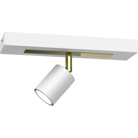 Rail blanc-or spot orientable 1xGU10 8W Rodez Luminex