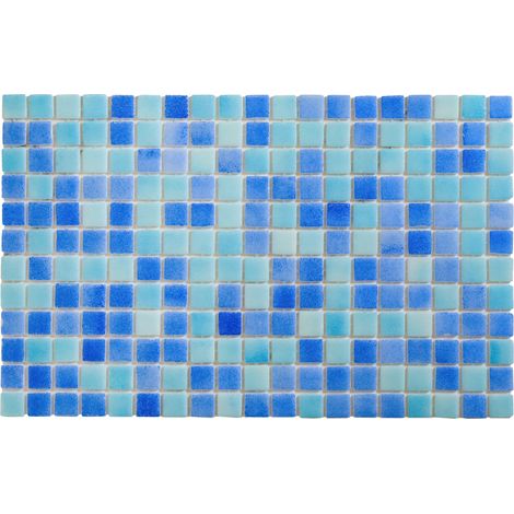 Ilcom mosaico in vetro pressato per piscine, bagni e saune 32.5cm x 51.5cm - Bright aqua (1/5)