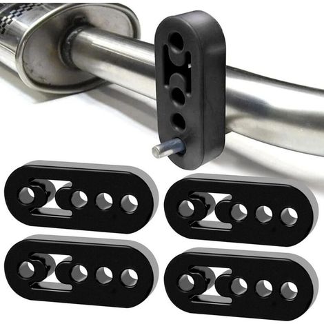 Lot de 4 supports de pot d'échappement (4 trous), support de pot d'échappement en caoutchouc, silentbloc d'échappement, convient pour support de pot d'échappement ou autres pièces (1/5)