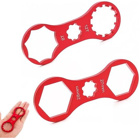 Llave para horquilla delantera de bicicleta,2 llaves para bicicleta,llaves para desmontar la horquilla delantera,color rojo (1/5)