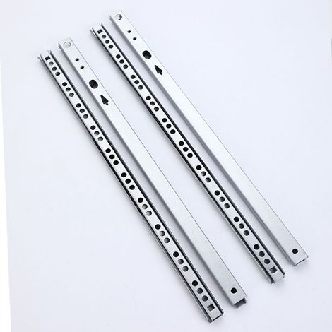 Coulisse Tiroir 2 paire Glissières pour Tiroirs en Métal à Roulement à Billes Coulisses à Bille Rails de Tiroirs à Coulisse Glissières à Roulement à Billes pour Tiroir de Meubles 246x17x10mm (1/5)
