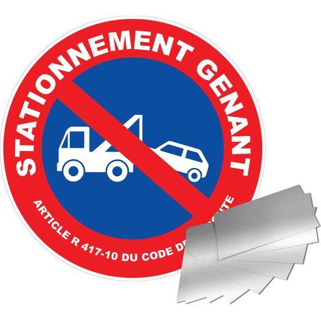 Novap – Panneau de signalisation défense de stationner en aluminium Ø300mm – Épaisseur 1mm – Anti-UV – Visibilité 12m – 4010502