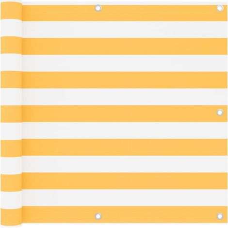 Écran de balcon Blanc et jaune 90x600 cm Tissu Oxford vidaXL