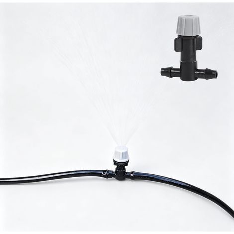 20 Pcs Atomized Watering Nozzle Kit Plastic Spray Heads with T Joints for Garden Lawn Greenhouse Watering Flowers Grass Vegetables (1/5)