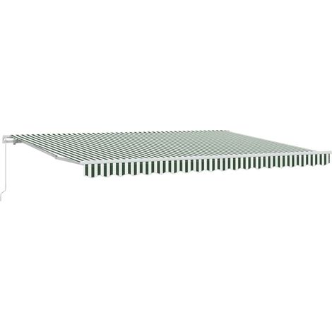 Maison Exclusive - Markise Grün und Weiß 450 x 350 x 165 cm Polye