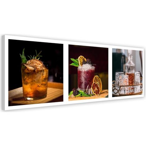 Tableau sur toile Boisson au whisky Panorama 90x30 (1/5)