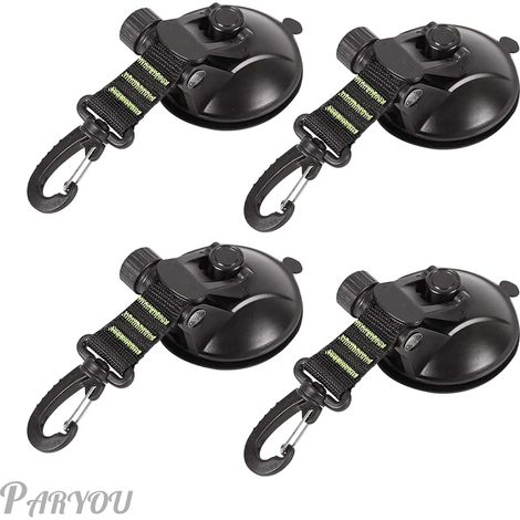 Lot de 4 ventouses d'ancrage avec fixation à ventouse pour voiture, camping, bâche, accessoire ventouse multifonction pour tentes comme auvent latéral de voiture (1/4)