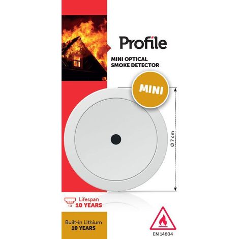 Detector de humo perfil compacto blanco seguridad hogar
