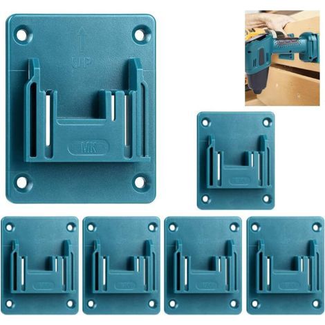 Lot de 6 supports muraux pour outils Makita 18V – Installation facile avec vis – Compatible avec perceuses et visseuses – ABS robuste