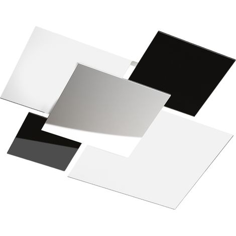 Plafonnier Moderne 1088/70-Ne Verre Blanc Et Noir 4Xe27 (1/3)