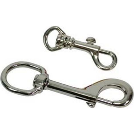 20PZ MOSCHETTONI A SCATTO CON ANELLO GIREVOLE IN ACCIAIO NICHELATO - mm.90 grand