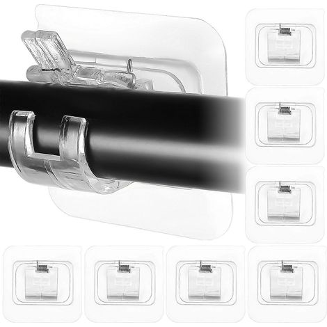 Lot de 10 supports de tringle à rideaux autocollants, crochets et fixations pour tringles à rideaux
