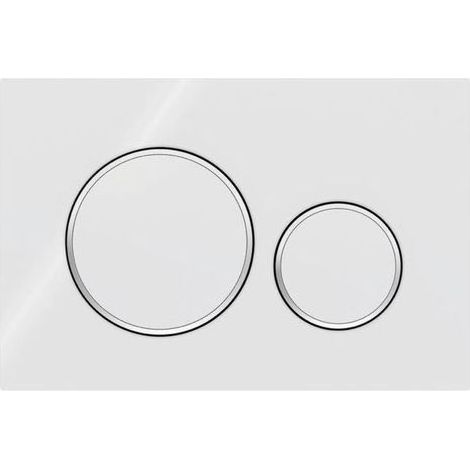 Plaque De Commande - Pour Double Chasse D Eau - Compatible Sigma20 - Blanc Et Chrome - 24,6 X 16,4 X 1,2 Cm - 1 Unite (1/4)
