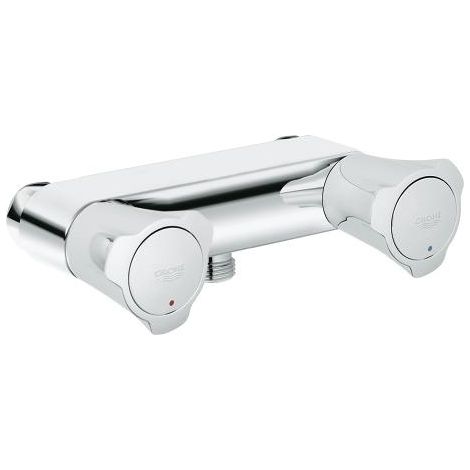 Grohe – Mélangeur de douche entraxe 120 mm – Poignées métalliques à visser – Isolation thermique – Finition chromée – 26345001