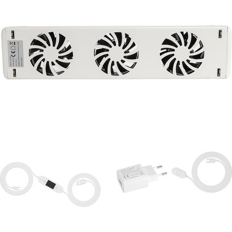 Jiubiaz Ventilateur de Radiateur , pièce unique Trois trous d'aération - Température réglable Convient pour une longueur de 50 cm Ventilateur de radiateur (1/5)