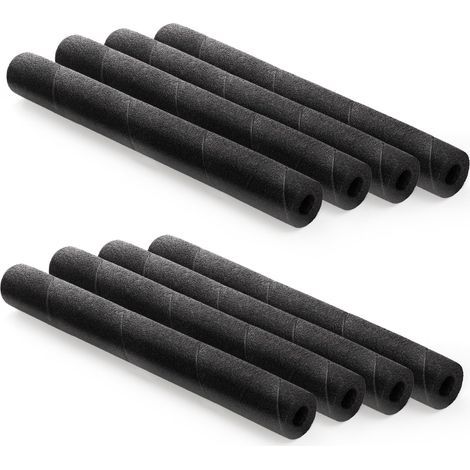 Lot de 8 tuyaux isolants en mousse, 40 cm, noirs, pour piscine, poignées et tuyaux d'eau.-AquaForge (1/5)